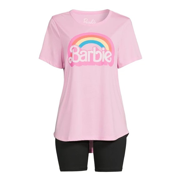 Barbie Women’s Biker Shorts Sleepwear Set, 2-Piece SIZE M (8/10) - Picture 1 of 3